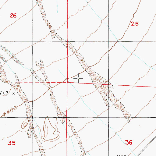 Topographic Map of Esmeralda Township, NV
