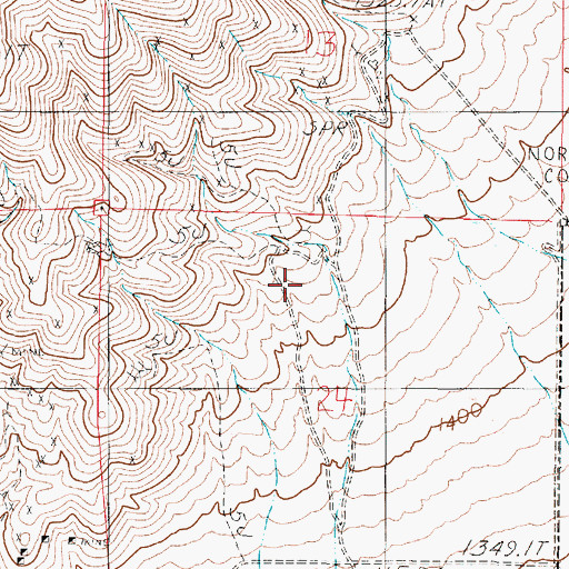 Topographic Map of Union Township, NV