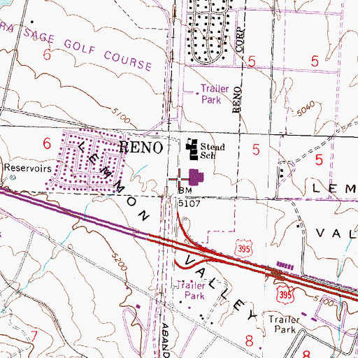 Topographic Map of William O'Brien Middle School, NV