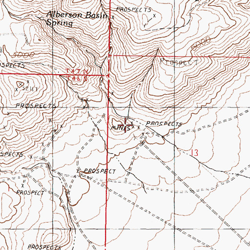 Topographic Map of Overton (historical), NV
