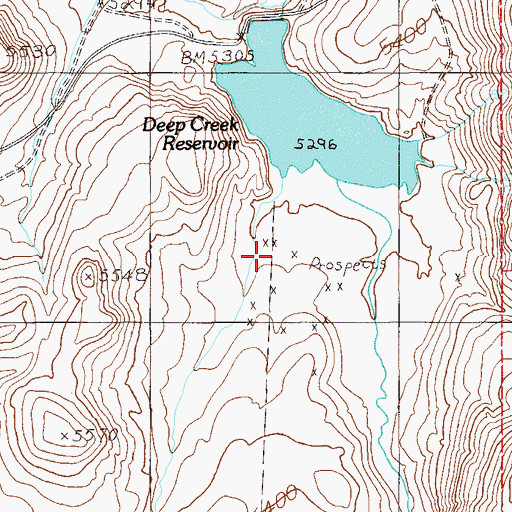 Topographic Map of Deep Creek Reservoir, NV