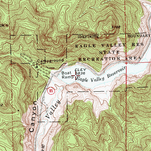 Topographic Map of Eagle Valley Reservoir, NV