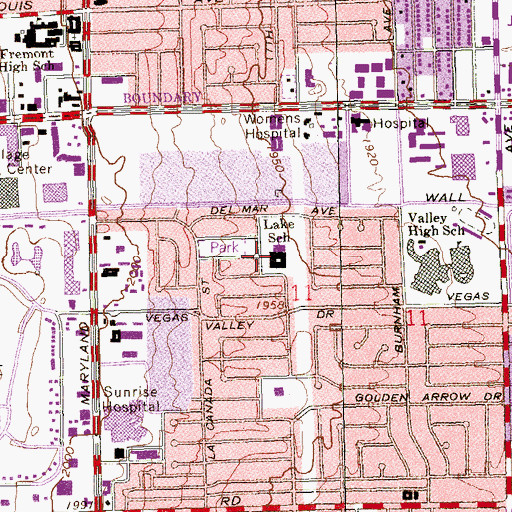 Topographic Map of Robert E Lake Elementary School, NV