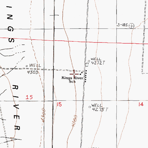Topographic Map of Kings River Elementary School, NV