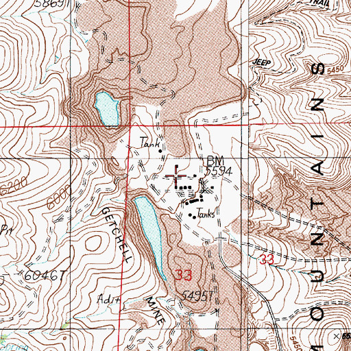 Topographic Map of Clover Valley School (historical), NV
