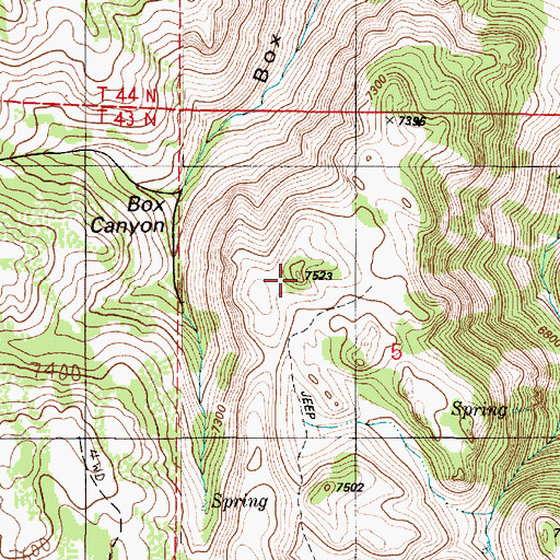 Topographic Map of Thimble, NV