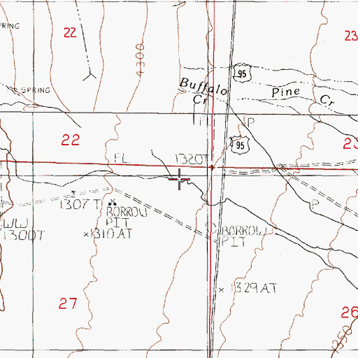 Topographic Map of Buffalo Springs Station (historical), NV