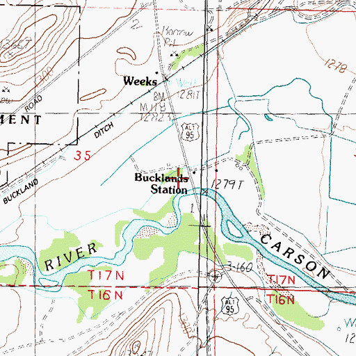 Topographic Map of Weeks Toll Ranch, NV