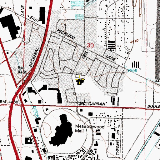 Topographic Map of Edward L Pine Middle School, NV