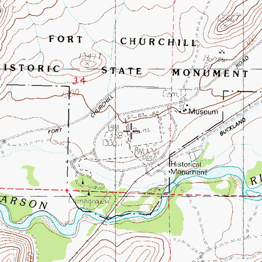 Topographic Map of Fort Churchill Station (historical), NV