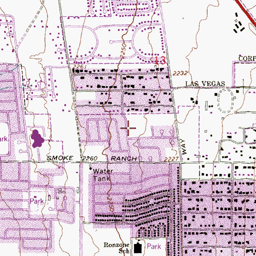 Topographic Map of Doris M Reed Elementary School, NV