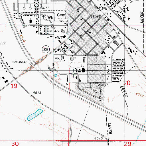 Topographic Map of Eliza Pierce Elementary School, NV