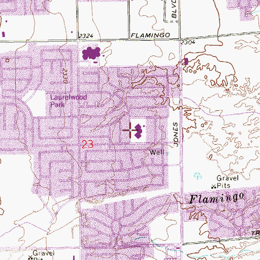 Topographic Map of Harvey N Dondero Elementary School, NV