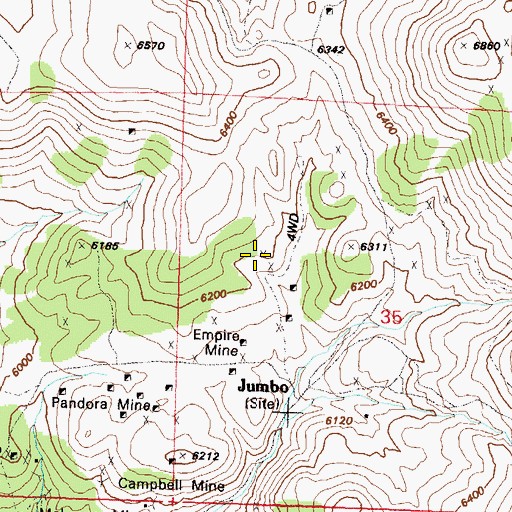 Topographic Map of Golden Gate Mine, NV