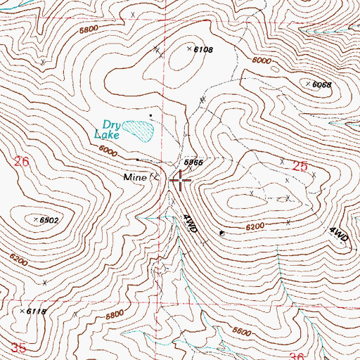 Topographic Map of Carson Black Lead Mine, NV