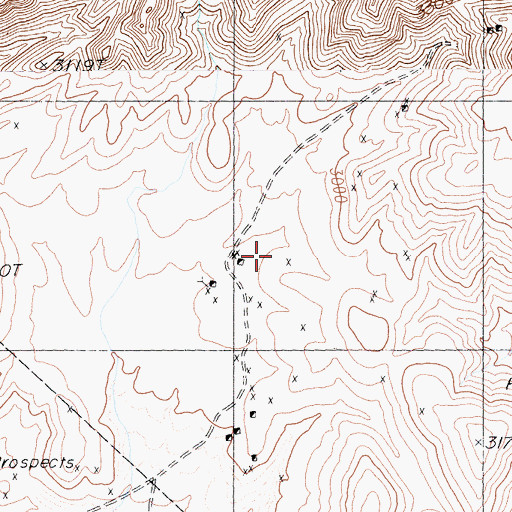 Topographic Map of Lee Mining District, NV