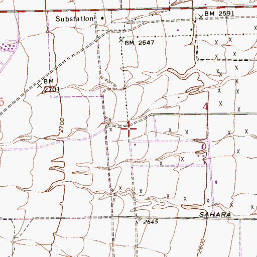 Topographic Map of Herbert A Derfelt Elementary School, NV
