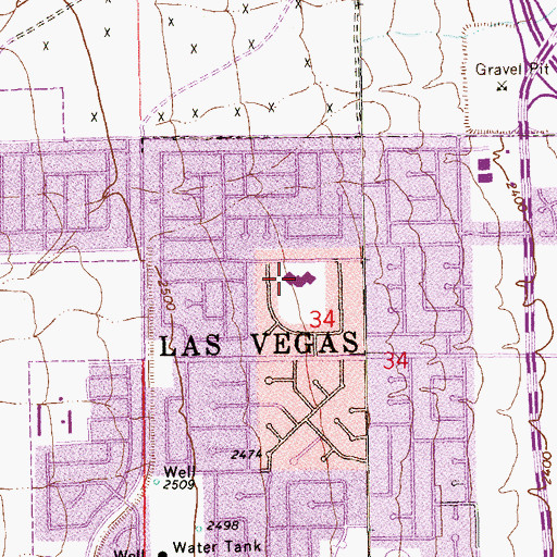 Topographic Map of Helen M Smith Elementary School, NV