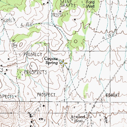 Topographic Map of Coyote Spring, NV