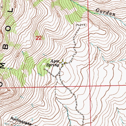 Topographic Map of Agee Spring, NV