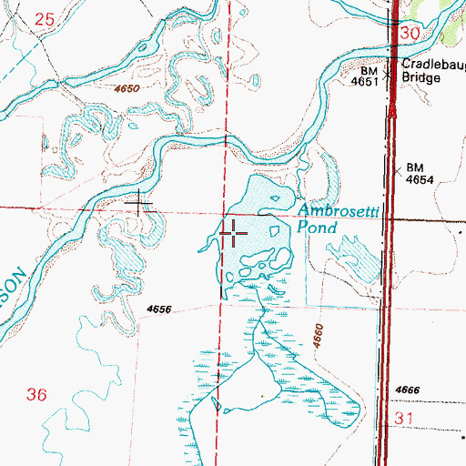 Topographic Map of Ambrosetti Pond, NV