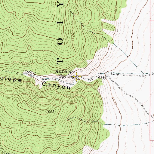 Topographic Map of Antelope Spring, NV