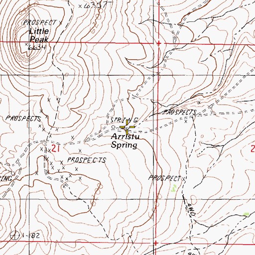 Topographic Map of Arristu Spring, NV