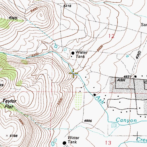 Topographic Map of Ash Canyon, NV