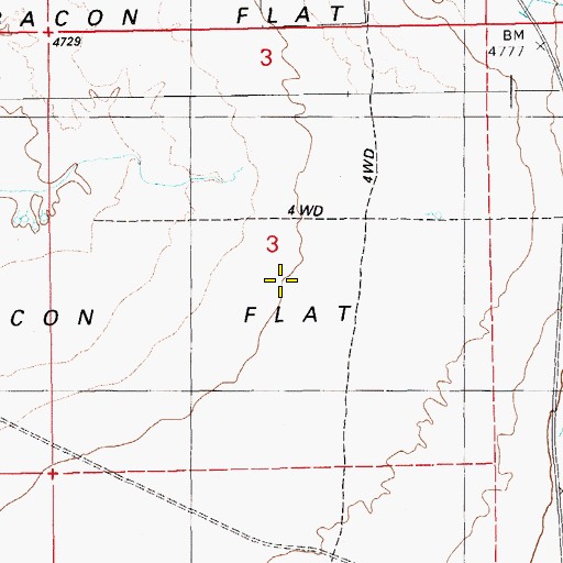 Topographic Map of Bacon Flat, NV