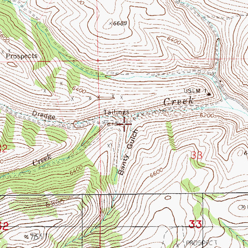 Topographic Map of Banty Gulch, NV
