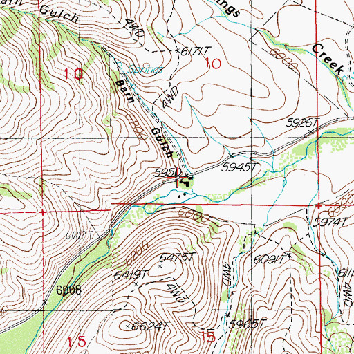 Topographic Map of Barn Gulch, NV