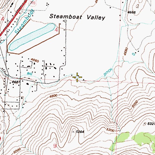 Topographic Map of Big Ditch, NV