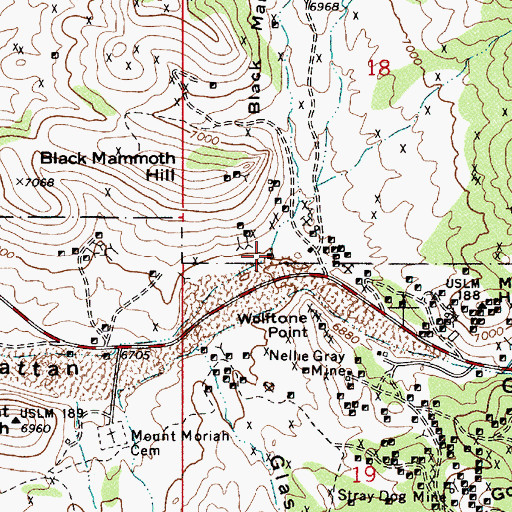 Topographic Map of Black Mammoth Gulch, NV