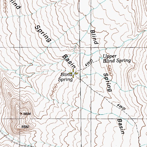 Topographic Map of Blind Spring, NV
