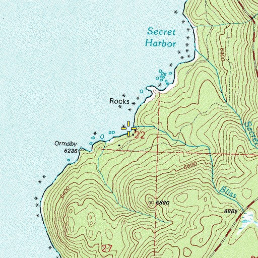 Topographic Map of Bliss Creek, NV