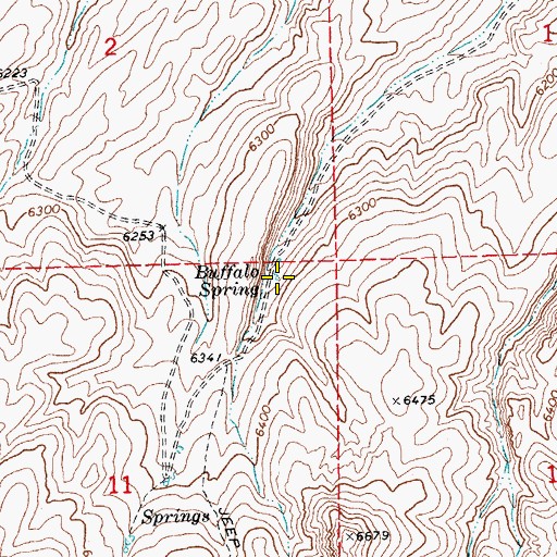 Topographic Map of Buffalo Spring, NV