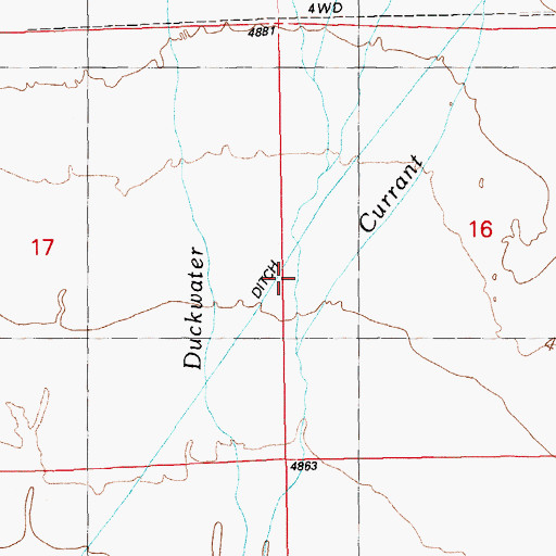 Topographic Map of Bull Creek, NV