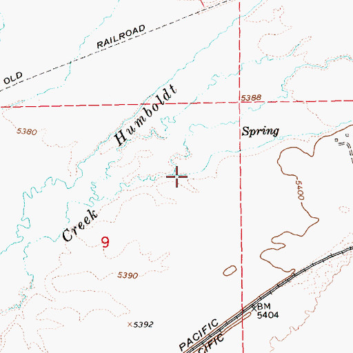 Topographic Map of Burger Creek, NV