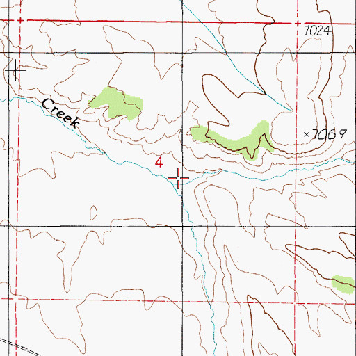 Topographic Map of Butler Creek, NV