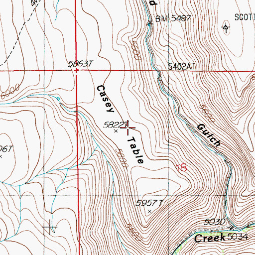 Topographic Map of Casey Table, NV