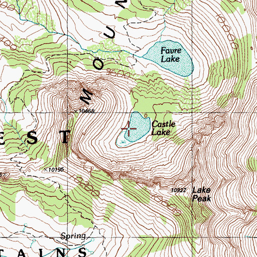 Topographic Map of Castle Lake, NV