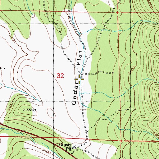 Topographic Map of Cedar Flat, NV