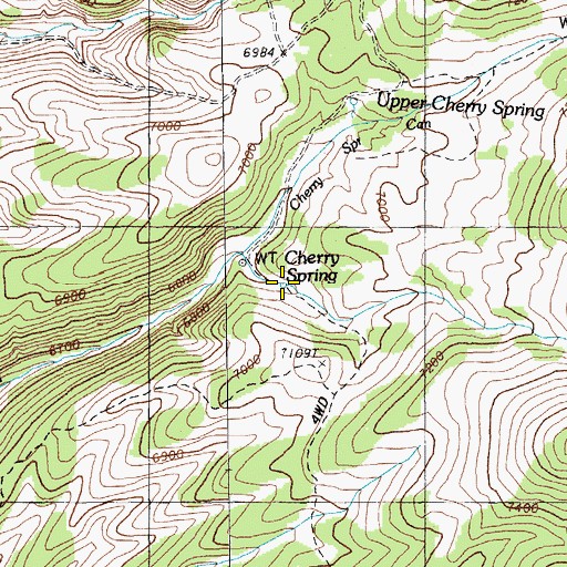 Topographic Map of Cherry Spring, NV