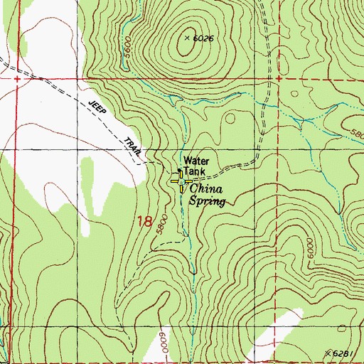 Topographic Map of China Spring, NV