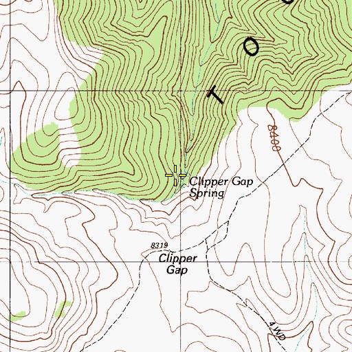 Topographic Map of Clipper Gap Spring, NV