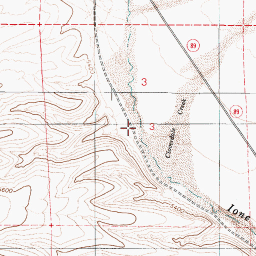 Topographic Map of Cloverdale Creek, NV