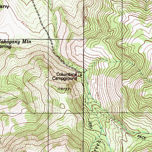 Topographic Map of Columbine Campground, NV