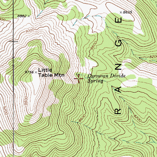 Topographic Map of Corcoran Divide Spring, NV