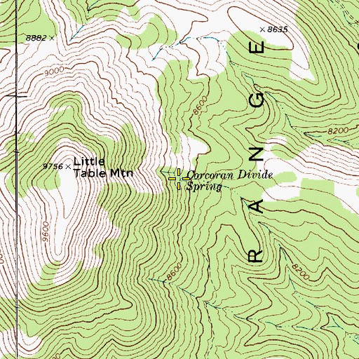 Topographic Map of Corcoran Divide Spring, NV