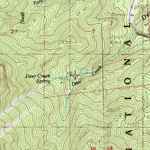 Topographic Map of Deer Creek Spring, NV